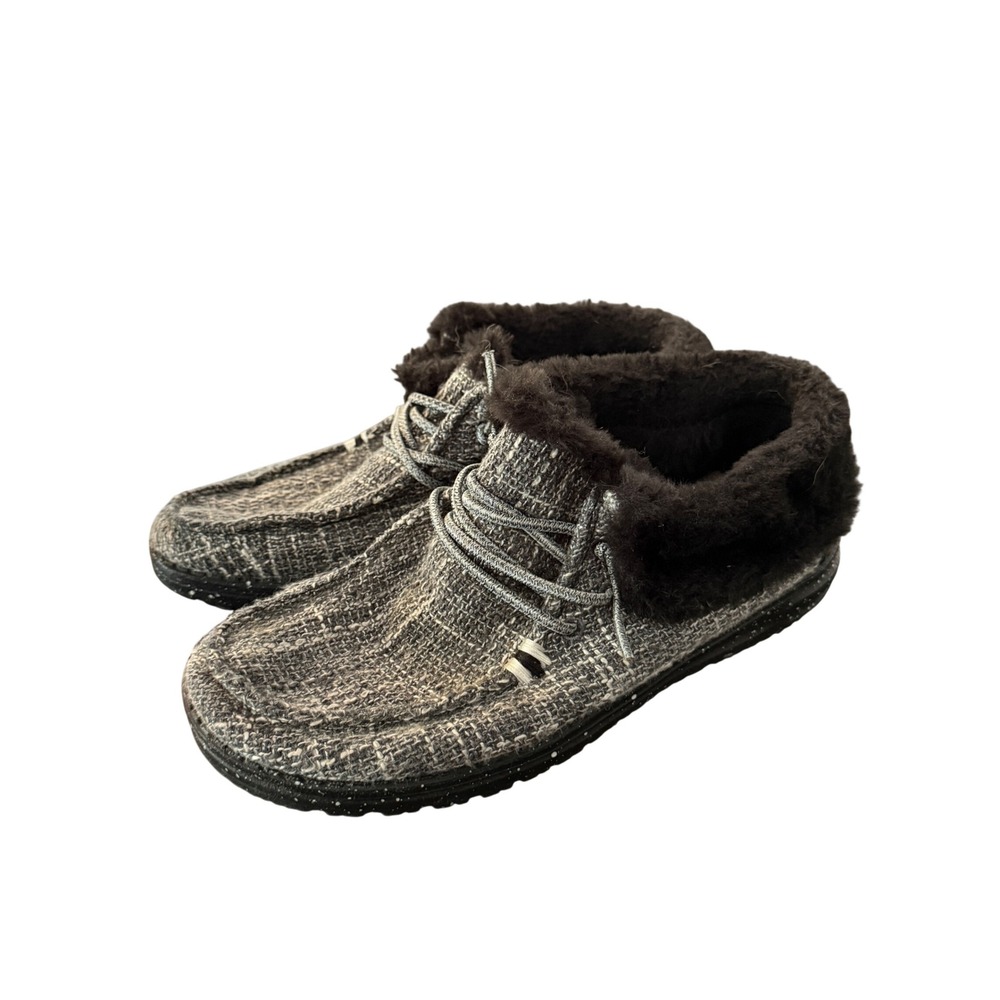Hey Dude Britt Boho Women Size 8 Cookies and Cream Faux Fur Lined Ankle Boots